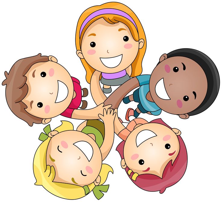 Cartoon of children holding hands in a circle